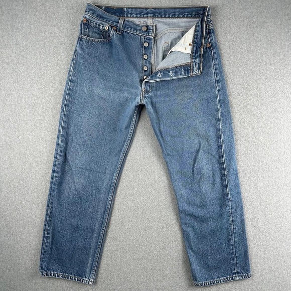 Vintage 90s Levis 501 XX Mens 36x30 Blue Jeans Made in USA 1999 Button Fly Rodeo